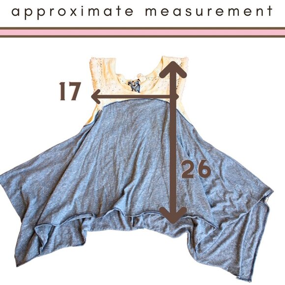 Free People Crochet Lace Shark Bite Tee Flowy Tunic Western Boho Tank Top - Picture 10 of 10